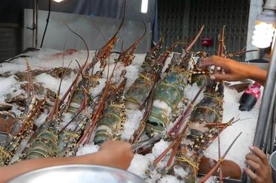 尋味泰國(guó)街頭的碳烤海鮮,4斤重的青龍蝦吃到爽